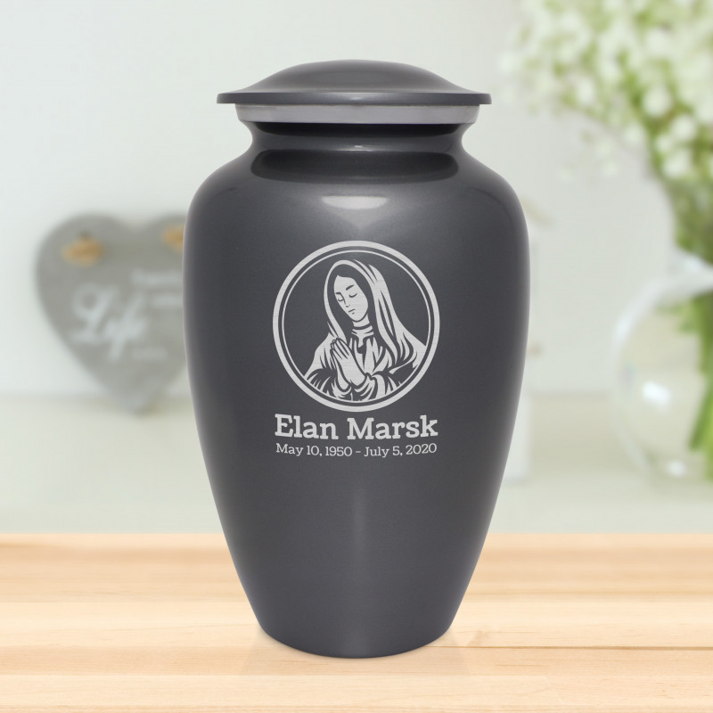Mother Mary Cremation Urn - Gunmetal Gray