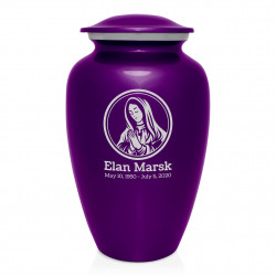 Mother Mary Cremation Urn - Purple Luster