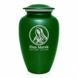 Mother Mary Cremation Urn - Shamrock Green
