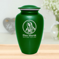 Mother Mary Cremation Urn - Shamrock Green