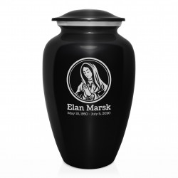 Mother Mary Cremation Urn - Jet Black