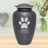 Extra Large Paw Print Pet Cremation Urn - Gunmetal Gray