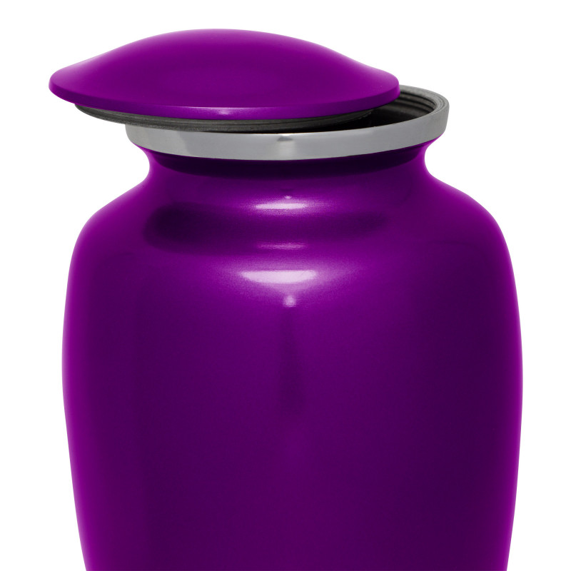 Extra Large Paw Print Pet Cremation Urn - Purple Luster