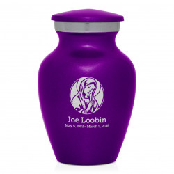 Virgin Mary Keepsake Urn - Purple Luster