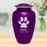 Extra Large Paw Print Pet Cremation Urn - Purple Luster
