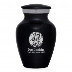 Virgin Mary Keepsake Urn - Jet Black