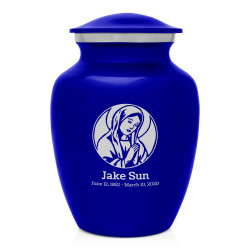 Virgin Mary Sharing Urn - Midnight Blue