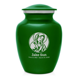 Virgin Mary Sharing Urn - Shamrock Green