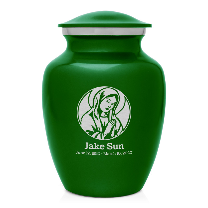 Virgin Mary Sharing Urn - Shamrock Green