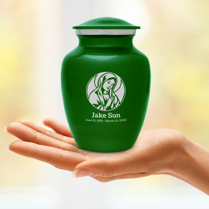 Virgin Mary Sharing Urn - Shamrock Green