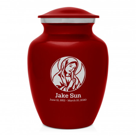 Virgin Mary Sharing Urn - Ruby Red