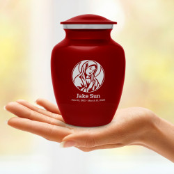 Virgin Mary Sharing Urn - Ruby Red