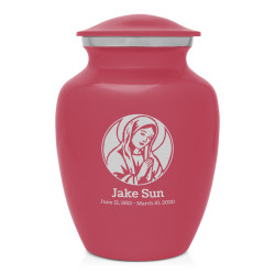 Virgin Mary Sharing Urn - Rose Pink