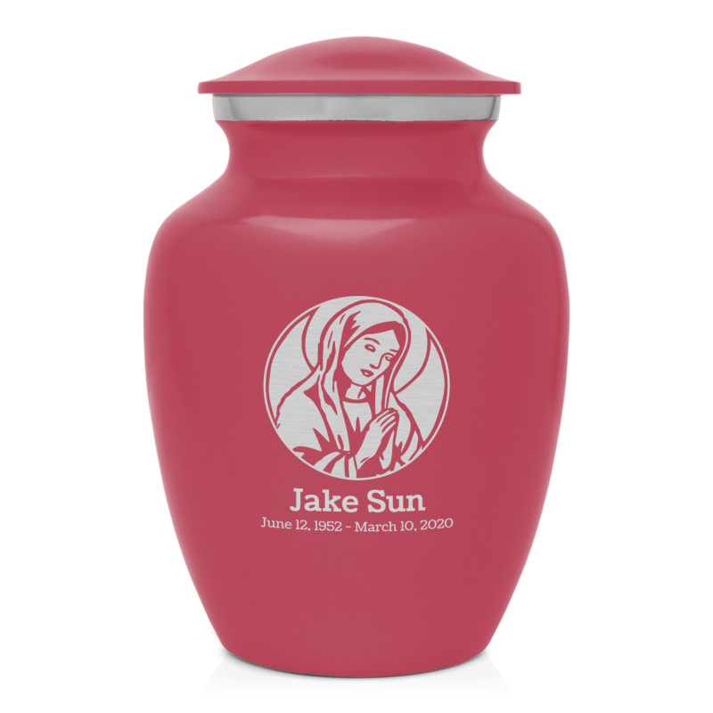 Virgin Mary Sharing Urn - Rose Pink