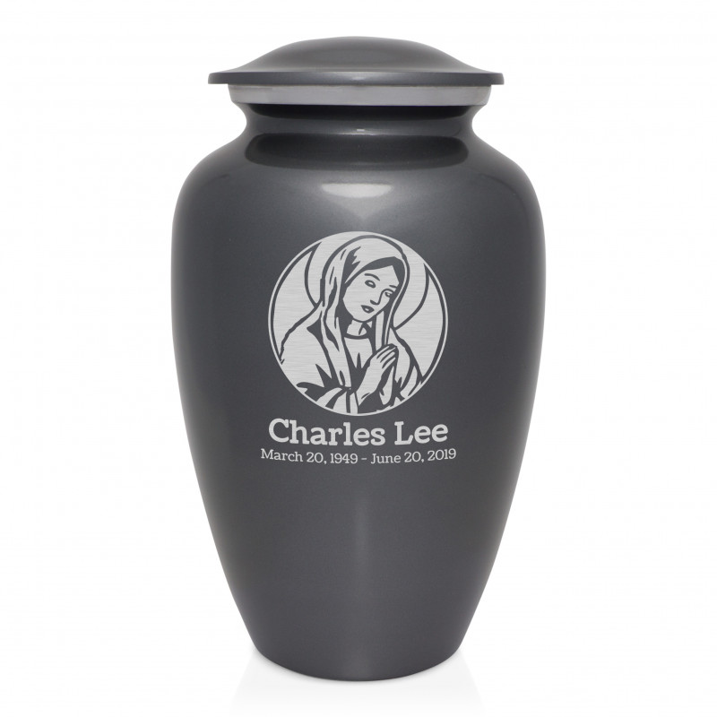 Virgin Mary Cremation Urn - Gunmetal Gray