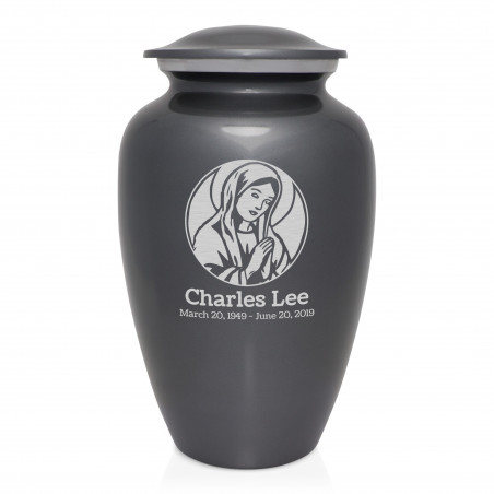 Virgin Mary Cremation Urn - Gunmetal Gray