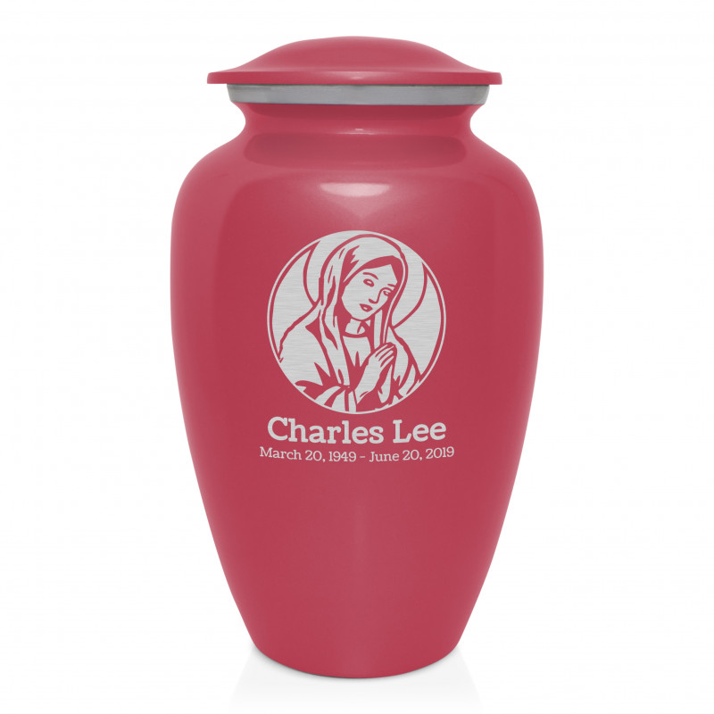 Virgin Mary Cremation Urn - Rose Pink