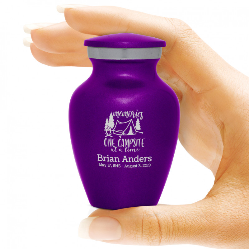 Tent Camping Keepsake Urn - Purple Luster