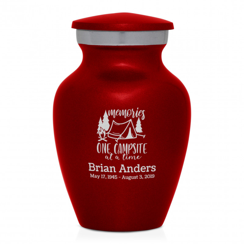 Tent Camping Keepsake Urn - Ruby Red