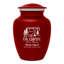 Tent Camping Sharing Urn - Ruby Red