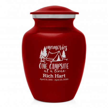 Tent Camping Sharing Urn - Ruby Red