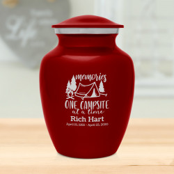 Tent Camping Sharing Urn - Ruby Red