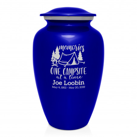 Tent Camping Cremation Urn - Midnight Blue
