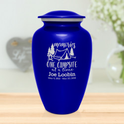 Tent Camping Cremation Urn - Midnight Blue