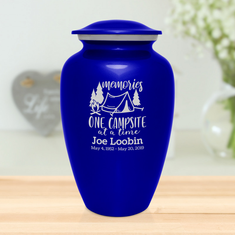 Tent Camping Cremation Urn - Midnight Blue