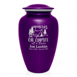 Tent Camping Cremation Urn - Purple Luster