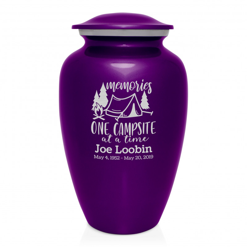 Tent Camping Cremation Urn - Purple Luster