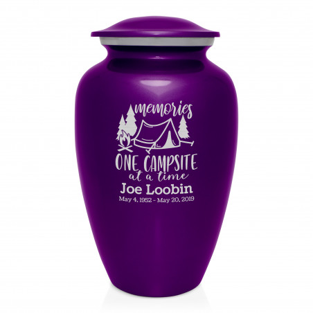 Tent Camping Cremation Urn - Purple Luster