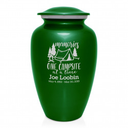Tent Camping Cremation Urn - Shamrock Green
