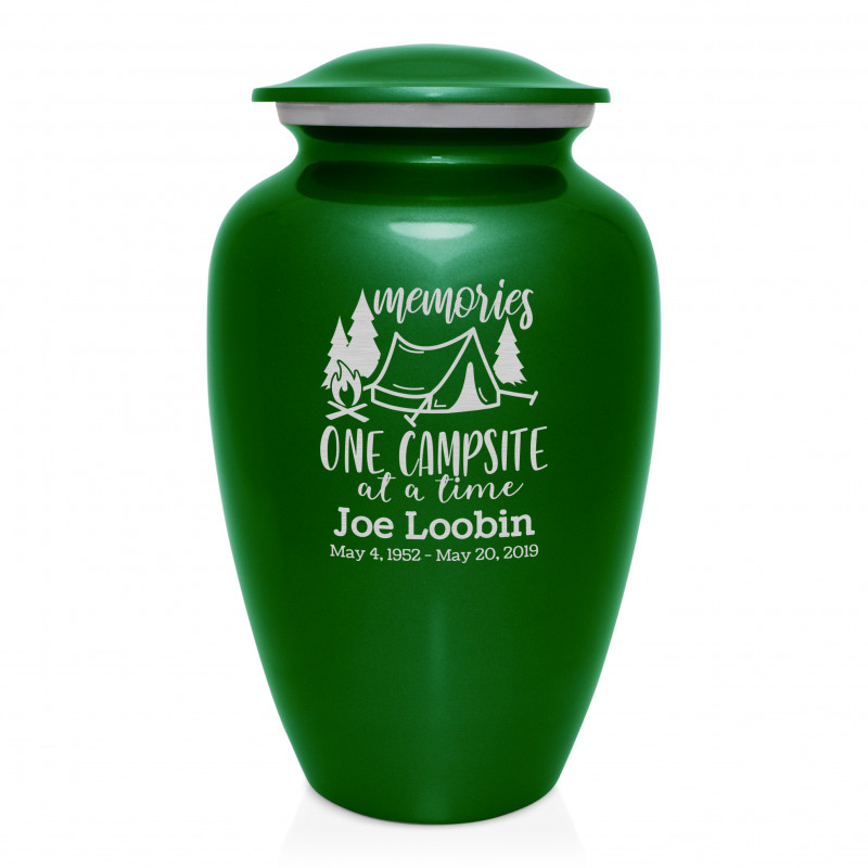 Tent Camping Cremation Urn - Shamrock Green