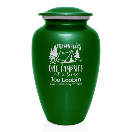 Tent Camping Cremation Urn - Shamrock Green
