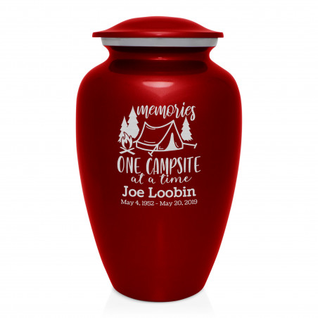 Tent Camping Cremation Urn - Ruby Red