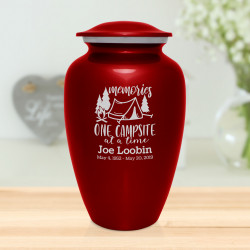 Tent Camping Cremation Urn - Ruby Red