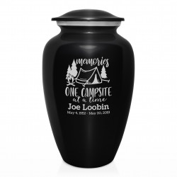 Tent Camping Cremation Urn - Jet Black