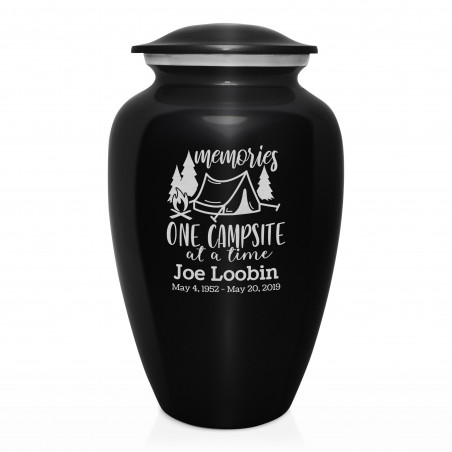 Tent Camping Cremation Urn - Jet Black