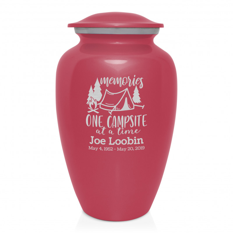 Tent Camping Cremation Urn - Rose Pink