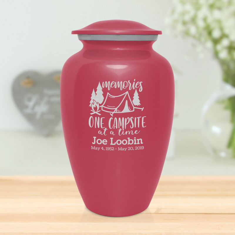 Tent Camping Cremation Urn - Rose Pink