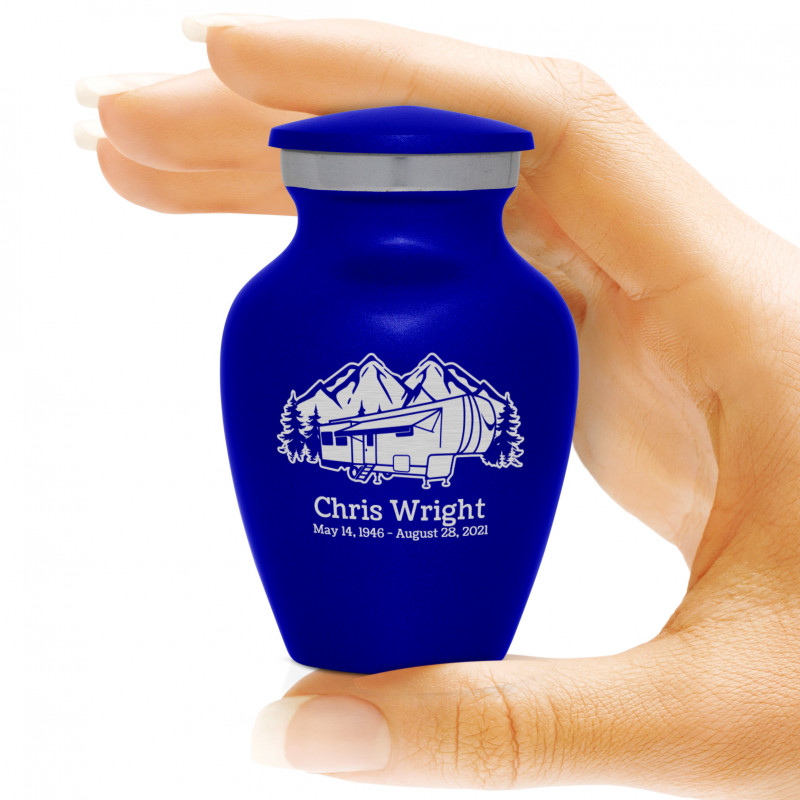 Fifth Wheel Camper Keepsake Urn - Midnight Blue
