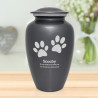 Extra Large Paw Prints Pet Cremation Urn - Gunmetal Gray