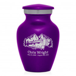 Fifth Wheel Camper Keepsake Urn - Purple Luster
