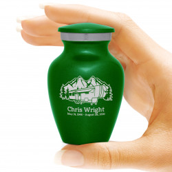 Fifth Wheel Camper Keepsake Urn - Shamrock Green
