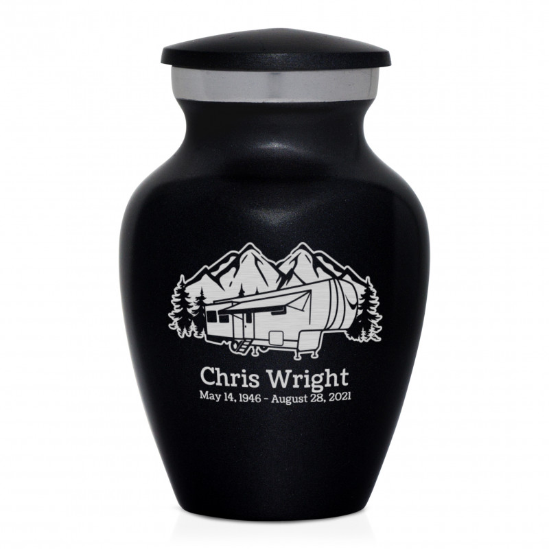 Fifth Wheel Camper Keepsake Urn - Jet Black