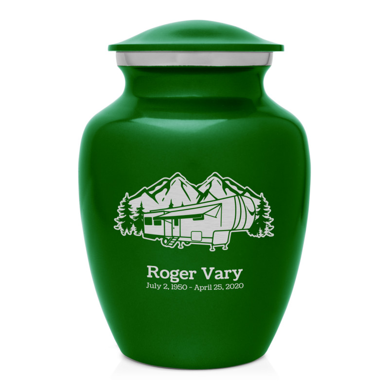Fifth Wheel Camper Sharing Urn - Shamrock Green