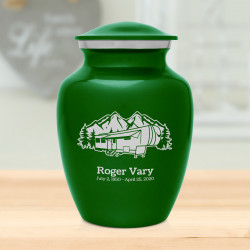 Fifth Wheel Camper Sharing Urn - Shamrock Green