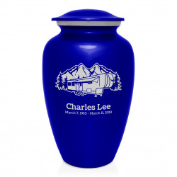 Fifth Wheel Camper Cremation Urn - Midnight Blue