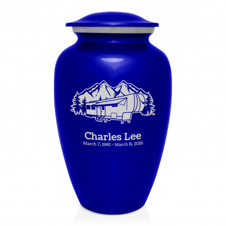 Fifth Wheel Camper Cremation Urn - Midnight Blue